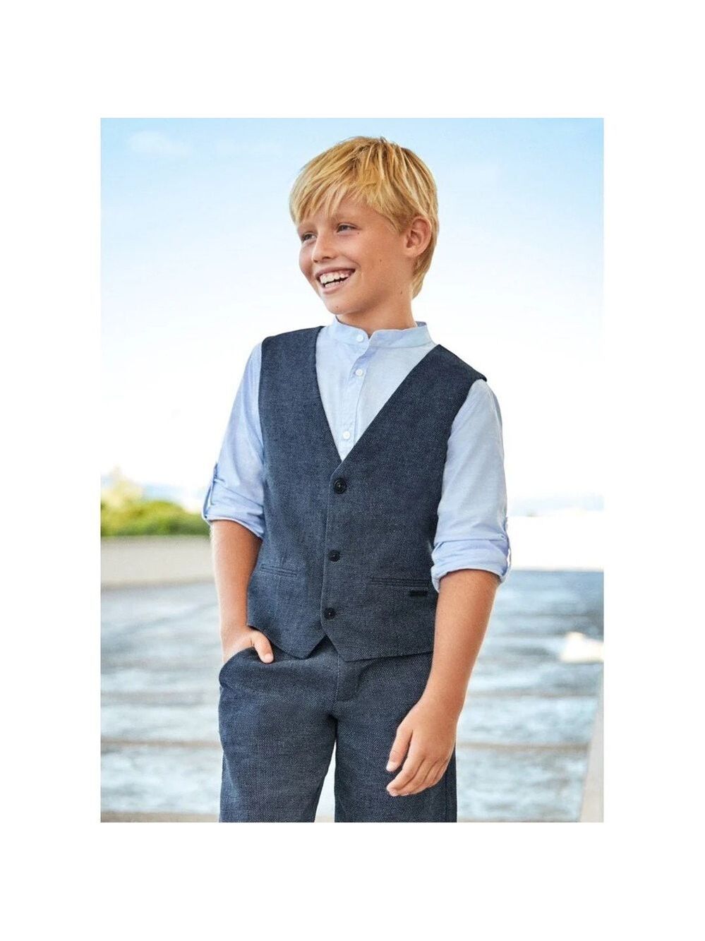 Size 16 Boys Mayoral Navy Blue Vest for Kids